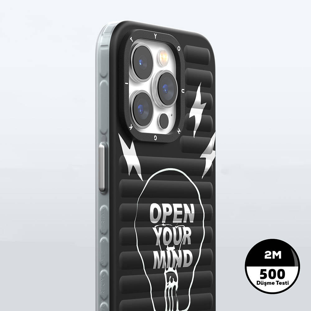 Apple iPhone 15 Pro Max Kılıf Magsafe Şarj Özellikli Youngkit Open Mind Serisi Kapak Siyah