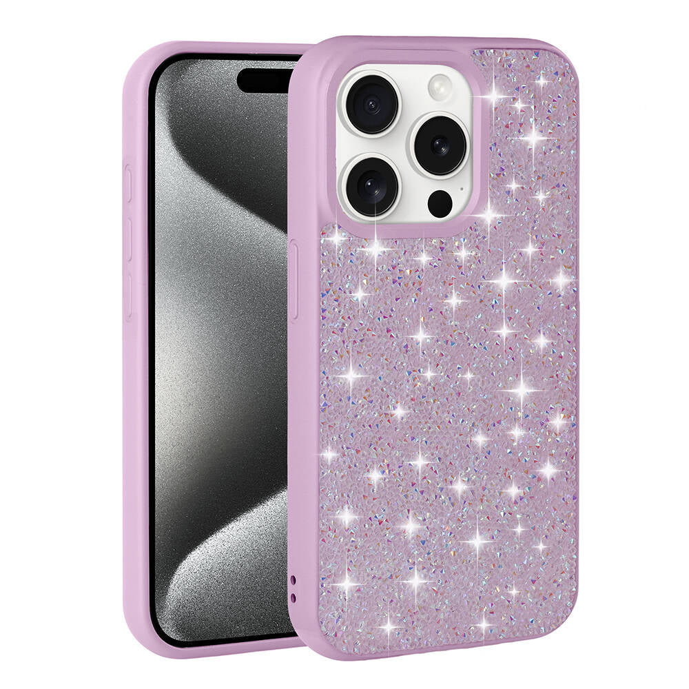 Apple iPhone 15 Pro Max Kılıf Parlak Taşlı Tasarım Zore Pırlanta Kapak Beyaz