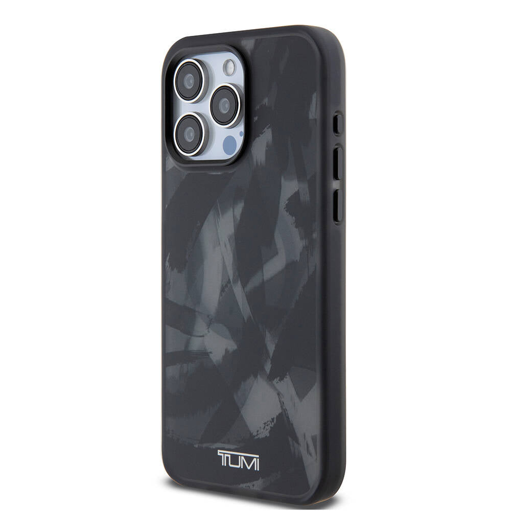 Apple iPhone 15 Pro Max Kılıf TUMI Orjinal Lisanslı Magsafe Şarj Özellikli Buzlanmış Saydam Fırça Kamuflajı Desenli Kapak Yeşil