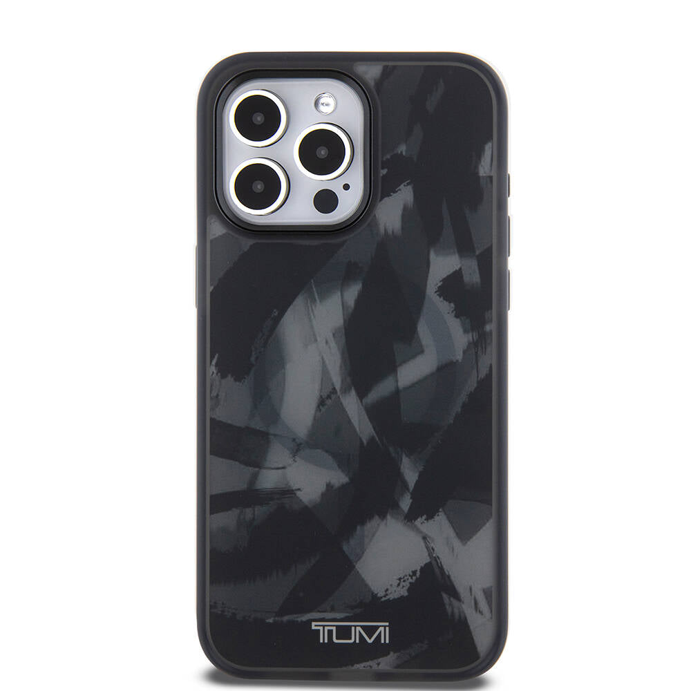 Apple iPhone 15 Pro Max Kılıf TUMI Orjinal Lisanslı Magsafe Şarj Özellikli Buzlanmış Saydam Fırça Kamuflajı Desenli Kapak Yeşil