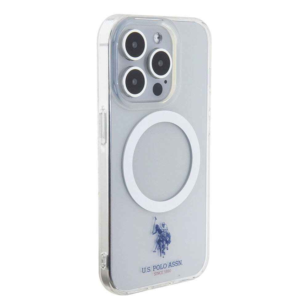Apple iPhone 15 Pro Max Kılıf U.S. Polo Assn. Orjinal Lisanslı Magsafe Şarj Özellikli Transparan Tasarım Kapak Renksiz