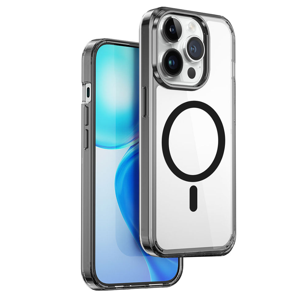 Apple iPhone 15 Pro Max Kılıf Wiwu MCC-101 Magnetic Crystal Sert PC Kapak Renksiz