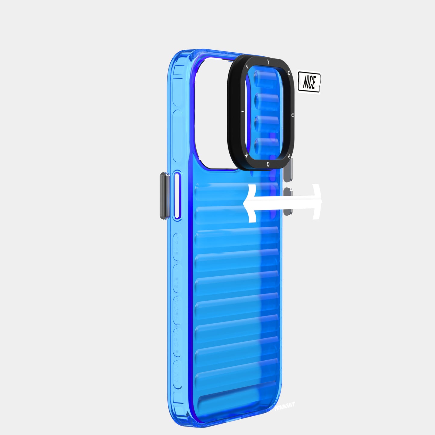 Apple iPhone 15 Pro Max Kılıf YoungKit Luggage FireFly Serisi Kapak Sierra Mavi