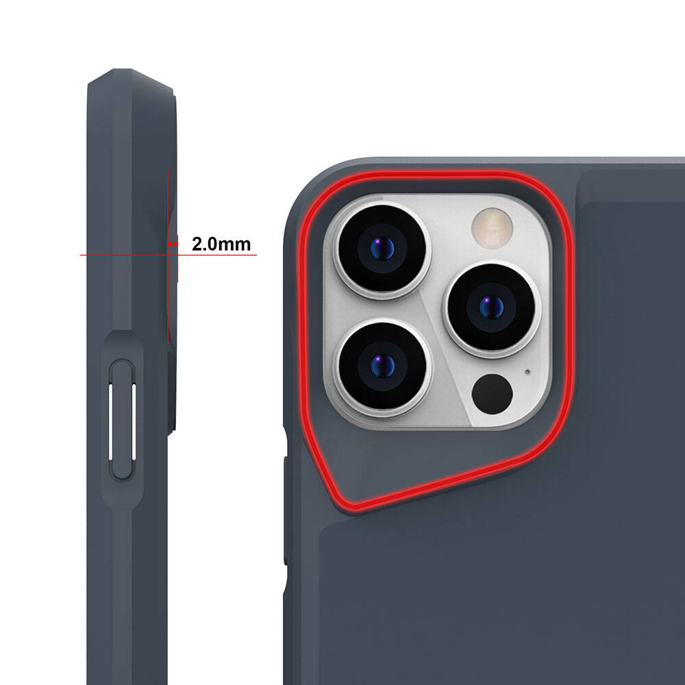 Apple iPhone 15 Pro Max Kılıf Zore Airbag Kenarlı T-Max Mat Standlı Kapak Lacivert