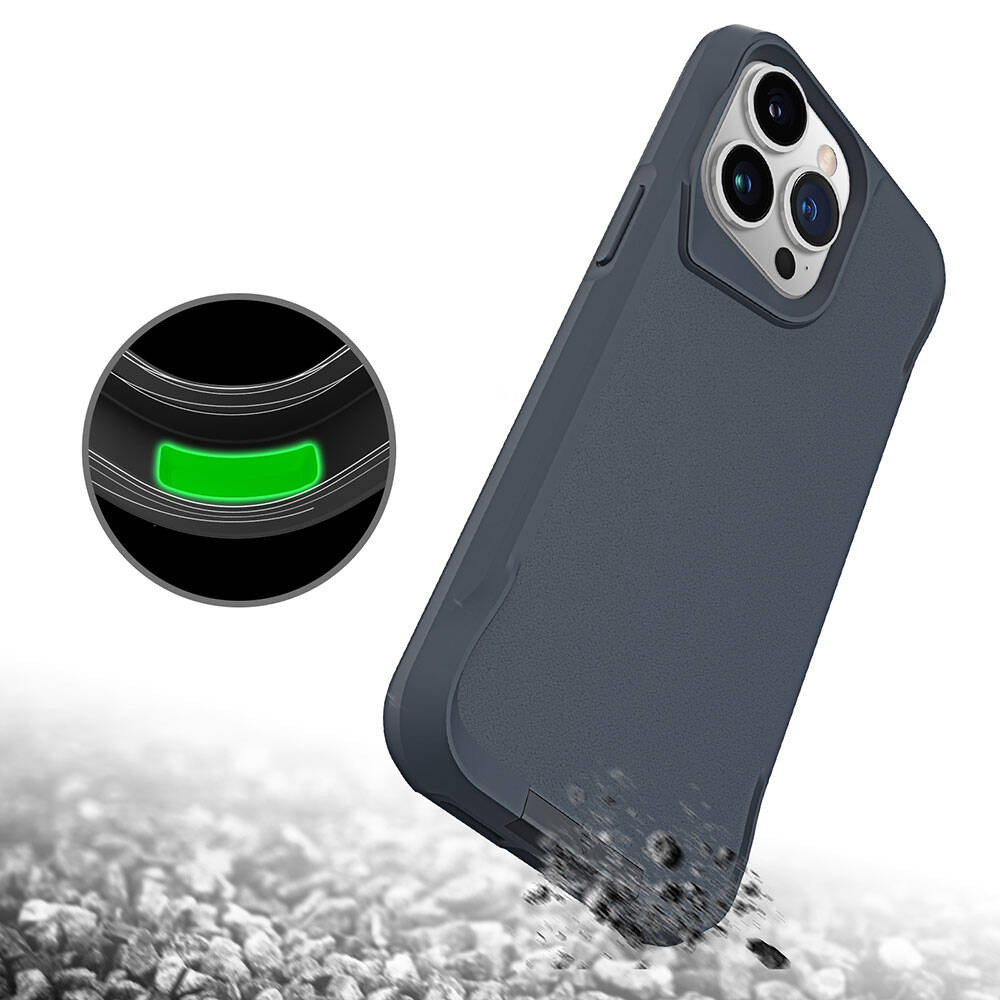 Apple iPhone 15 Pro Max Kılıf Zore Airbag Kenarlı T-Max Mat Standlı Kapak Gri