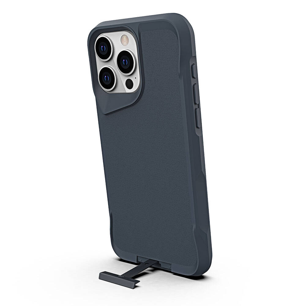 Apple iPhone 15 Pro Max Kılıf Zore Airbag Kenarlı T-Max Mat Standlı Kapak Siyah