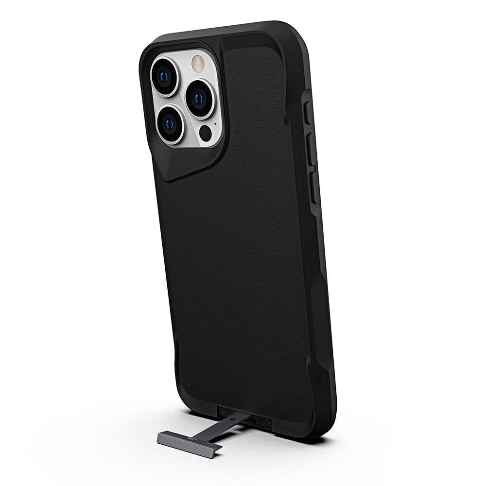 Apple iPhone 15 Pro Max Kılıf Zore Airbag Kenarlı T-Max Mat Standlı Kapak Lacivert