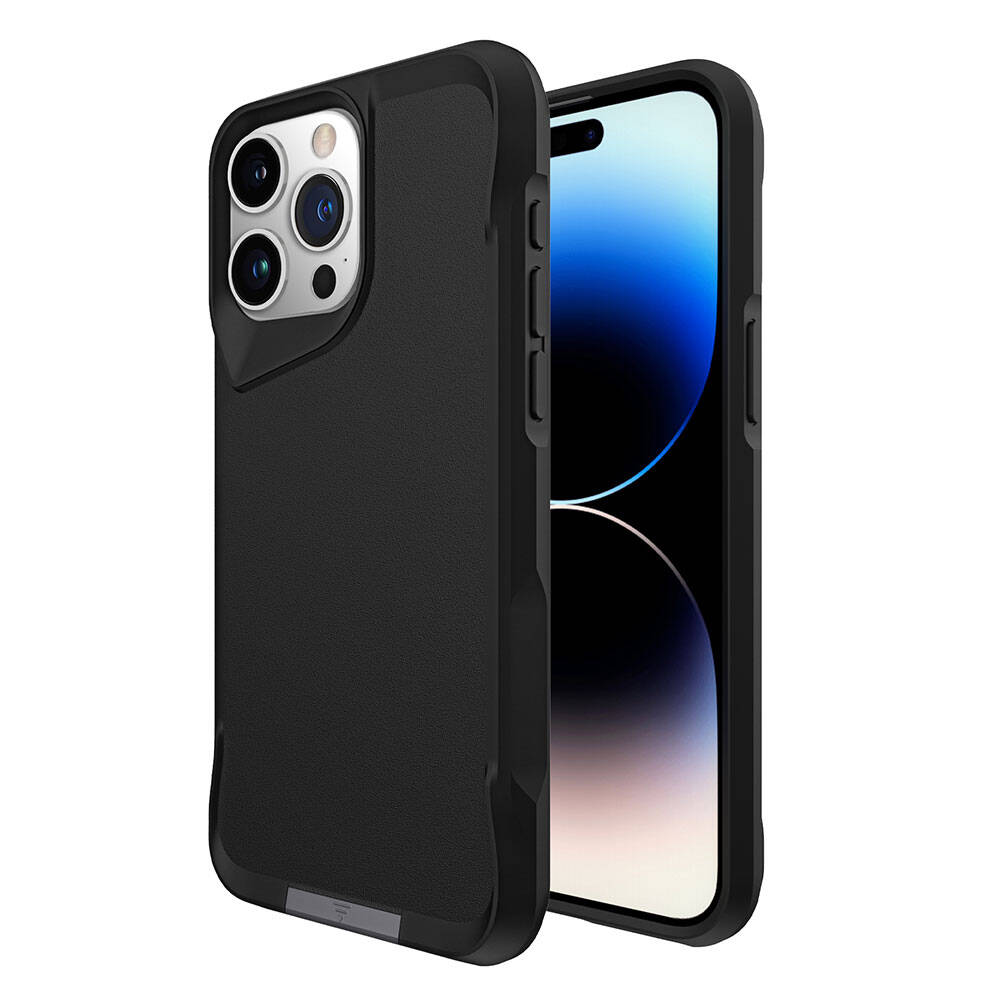 Apple iPhone 15 Pro Max Kılıf Zore Airbag Kenarlı T-Max Mat Standlı Kapak Siyah