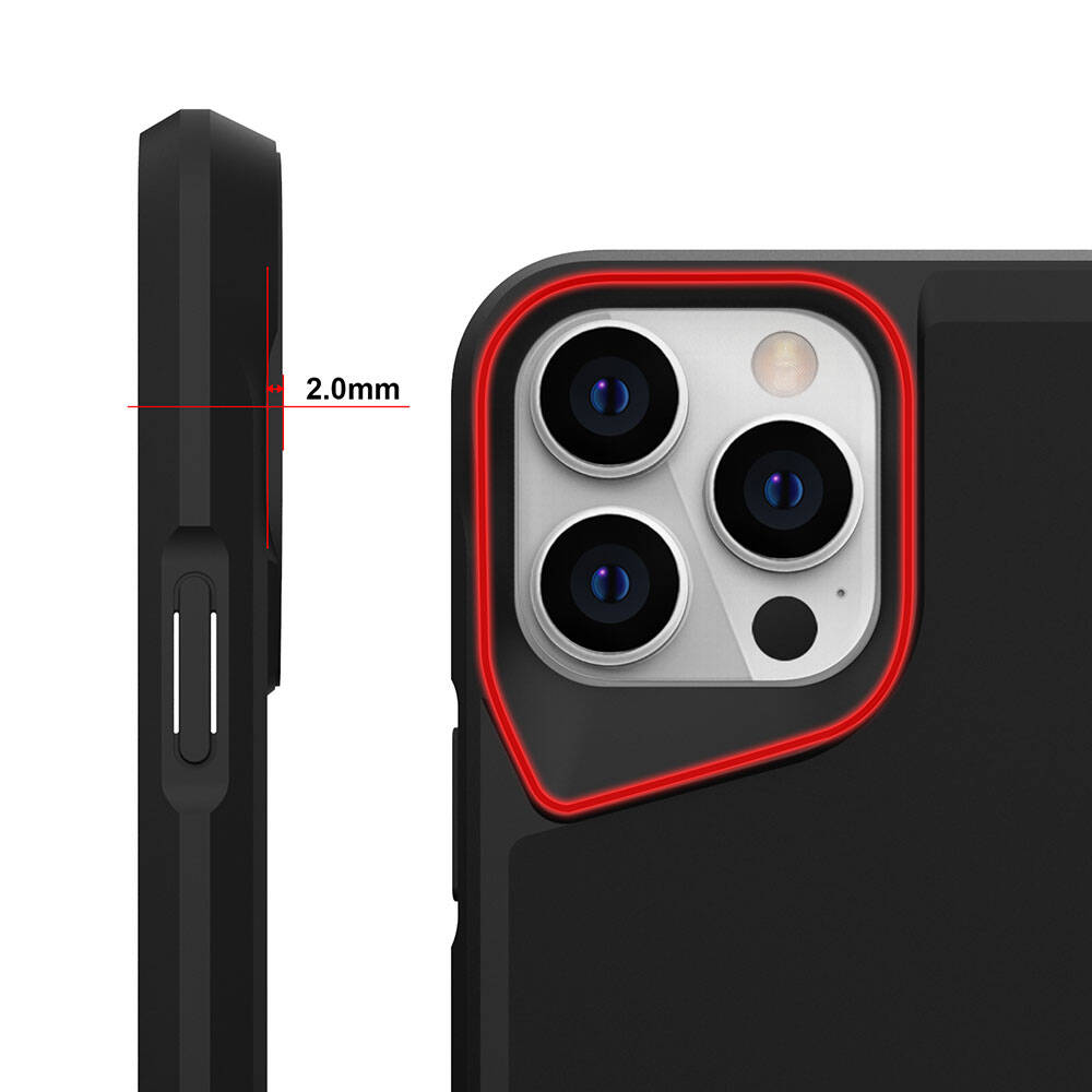 Apple iPhone 15 Pro Max Kılıf Zore Airbag Kenarlı T-Max Mat Standlı Kapak Gri