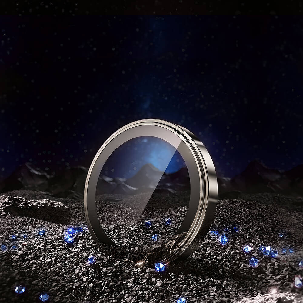 Apple iPhone 15 Pro Max Wiwu LG-003 Lens Guard Çizilmeye Karşı Dayanıklı Safir Kamera Lens Koruyucu Mavi-Titanyum