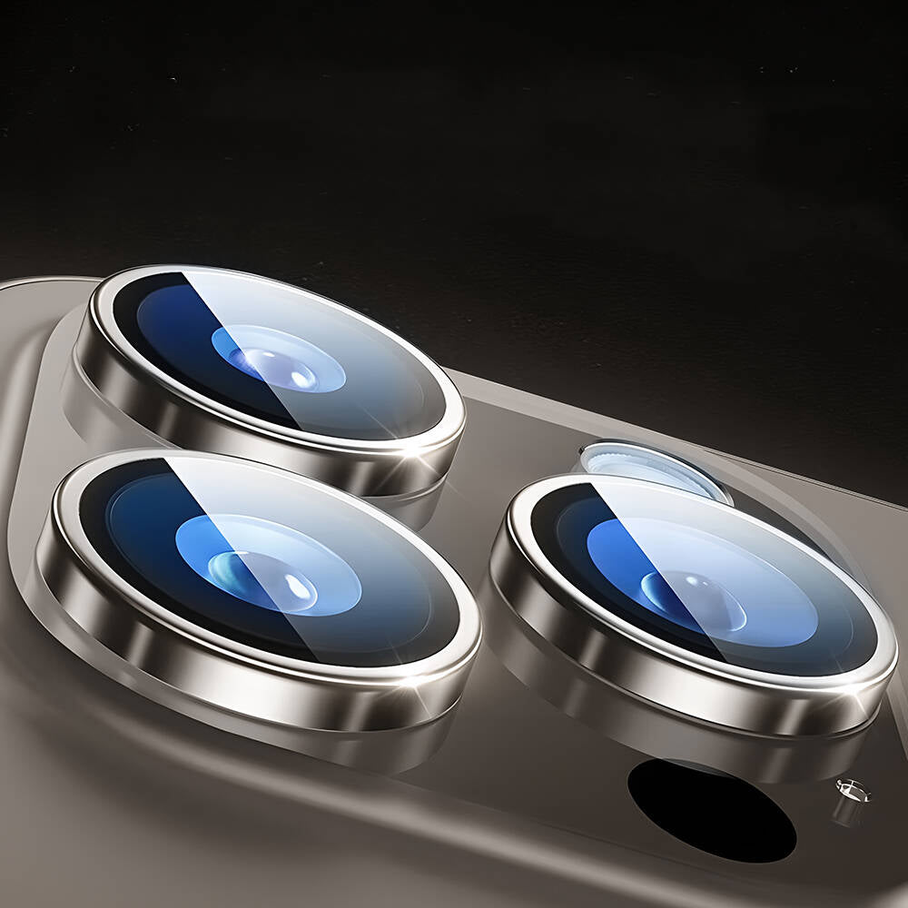 Apple iPhone 15 Pro Wiwu LG-003 Lens Guard Çizilmeye Karşı Dayanıklı Safir Kamera Lens Koruyucu Mavi-Titanyum