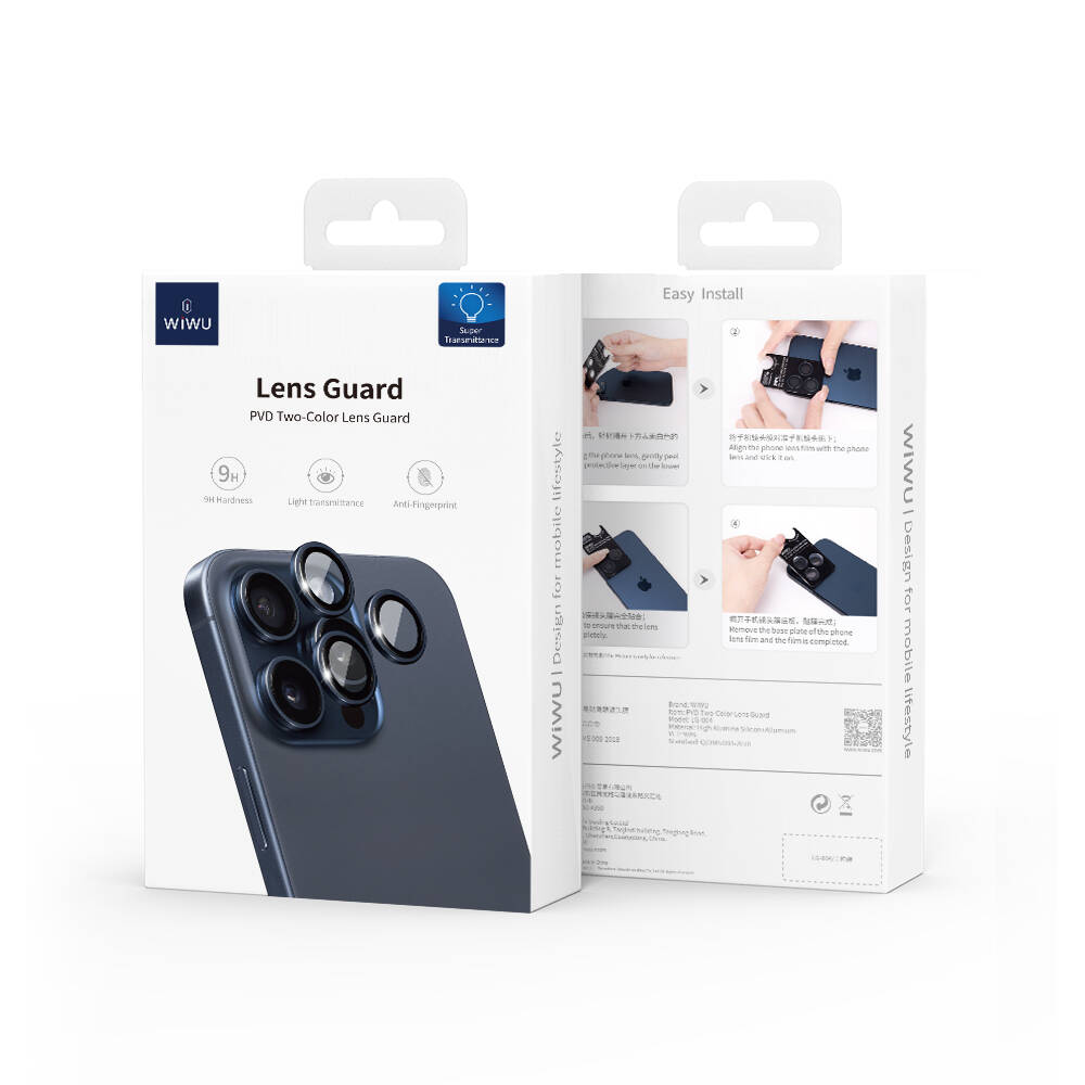 Apple iPhone 15 Wiwu LG-004 PVD Lens Guard Metal Kamera Lens Koruyucu Pembe