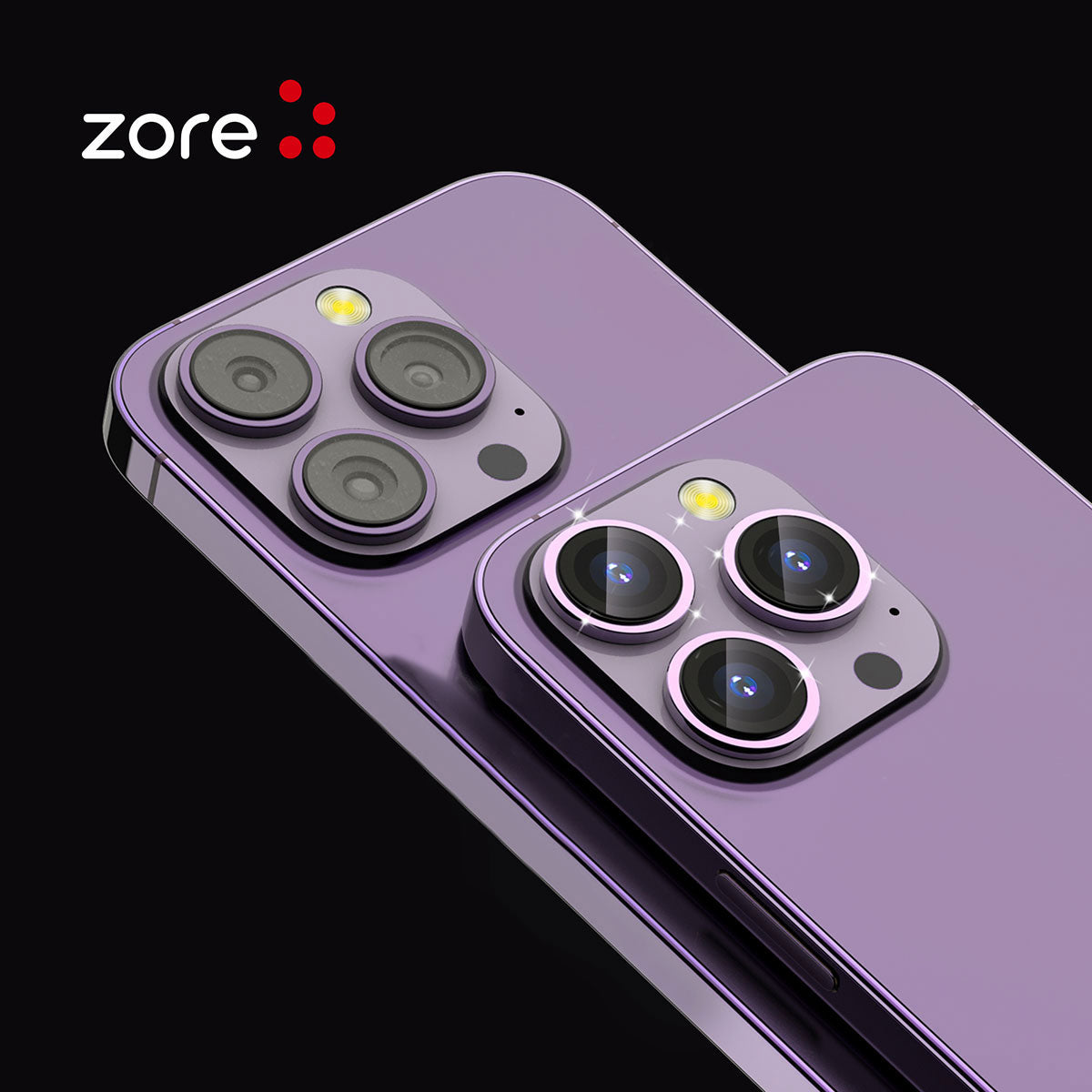 Apple iPhone 15 Zore CL-12 Premium Safir Parmak İzi Bırakmayan Anti-Reflective Kamera Lens Koruyucu Pembe