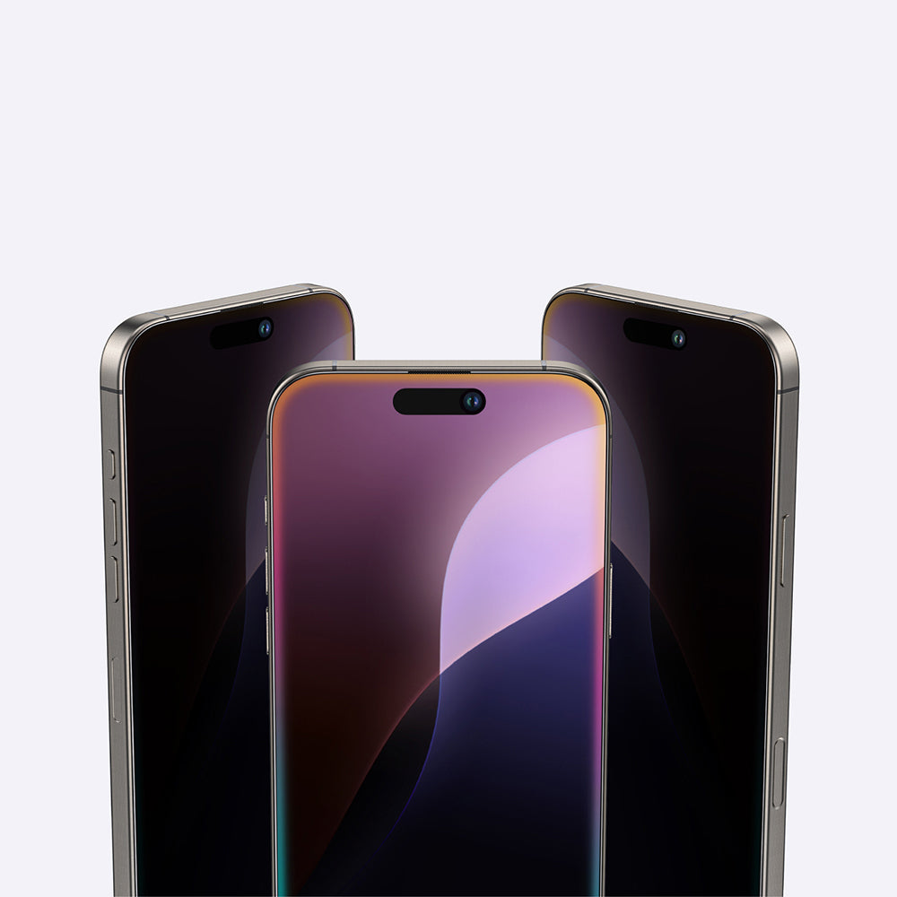 Apple iPhone 16 Amazingthing Titan Privacy Parmak İzi Bırakmayan Temperli Cam Ekran Koruyucu Siyah