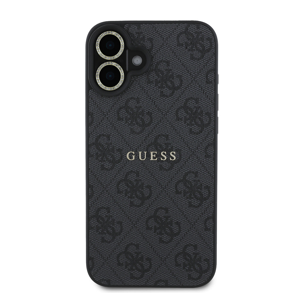 Apple iPhone 16 Guess Orjinal Lisanslı Kılıf + Ekran Koruyucu + Lens Koruyucu 3in1 Aksesuar Seti Pembe