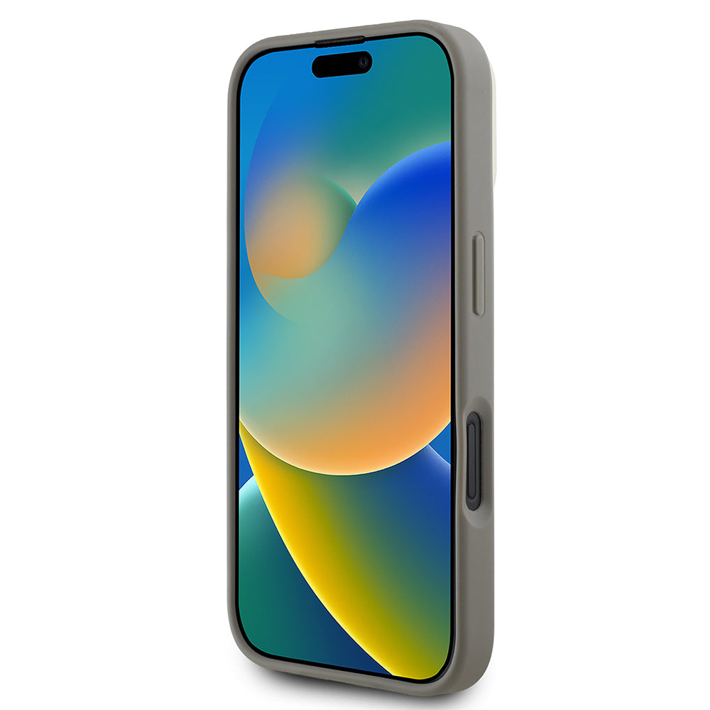 Apple iPhone 16 Kılıf DKNY Orjinal Lisanslı Magsafe Şarj Özellikli 3D Yazılı Checkered Pattern Kapak Siyah