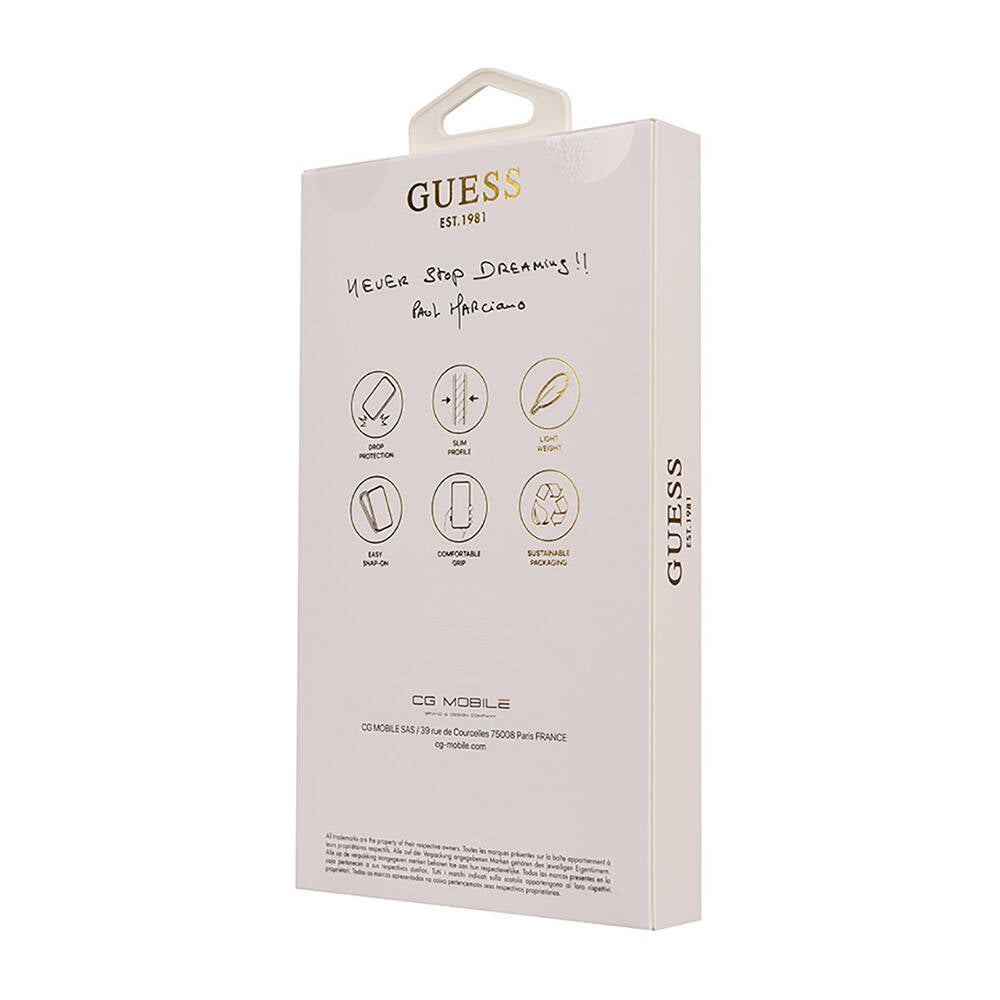 Apple iPhone 16 Kılıf Guess Orjinal Lisanslı Big Love Guess Kapak Kahverengi