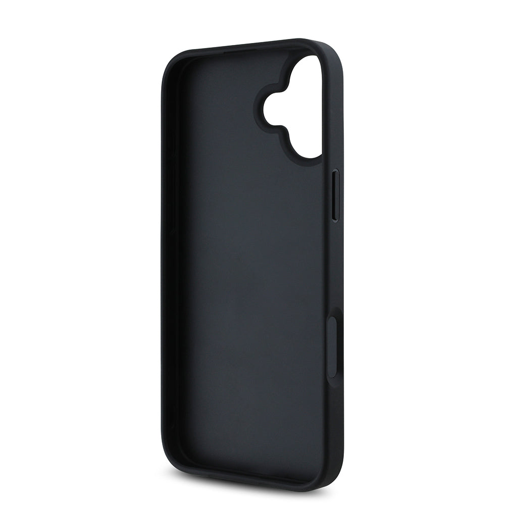 Apple iPhone 16 Kılıf Guess Orjinal Lisanslı Gül Baskılı Büyük Metal Logo Dizaynlı Kapak Mor