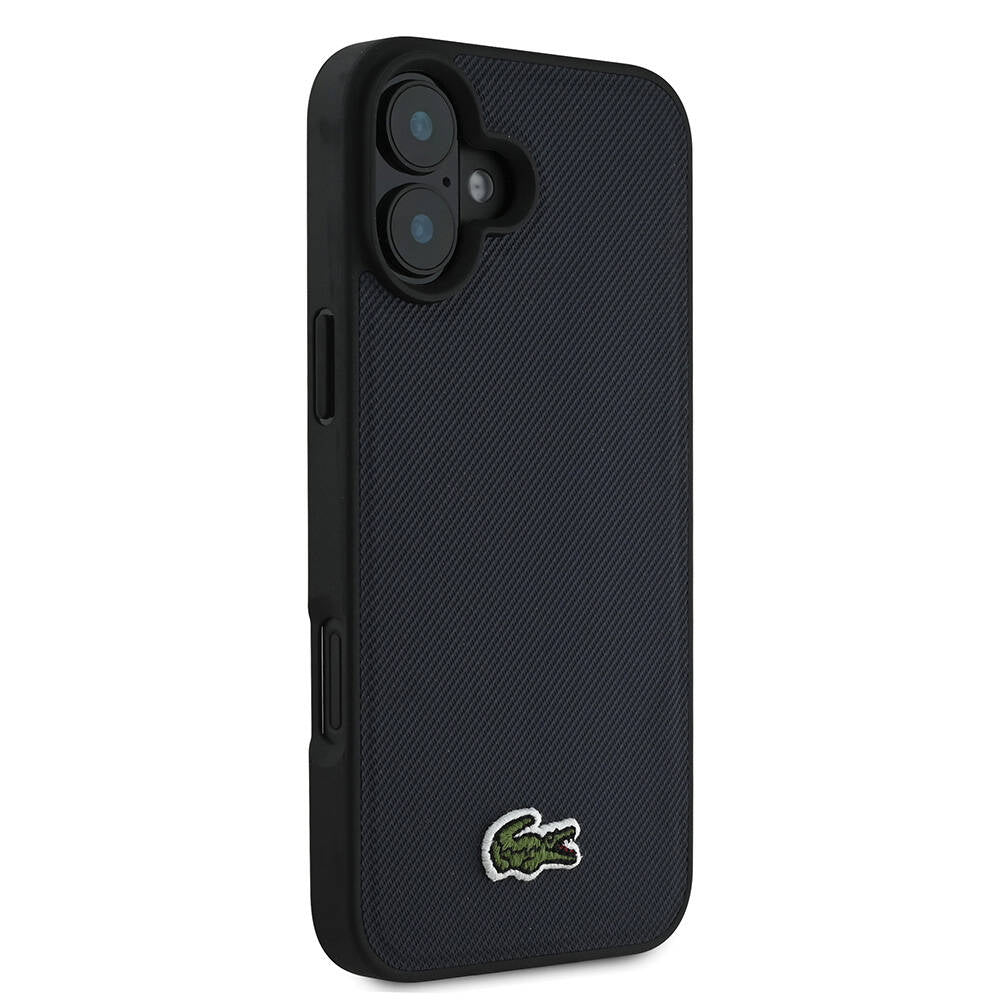 Apple iPhone 16 Kılıf Lacoste Orjinal Lisanslı PU Pike Desenli Arka Yüzey İkonik Timsah Dokuma Logolu Kapak Yeşil