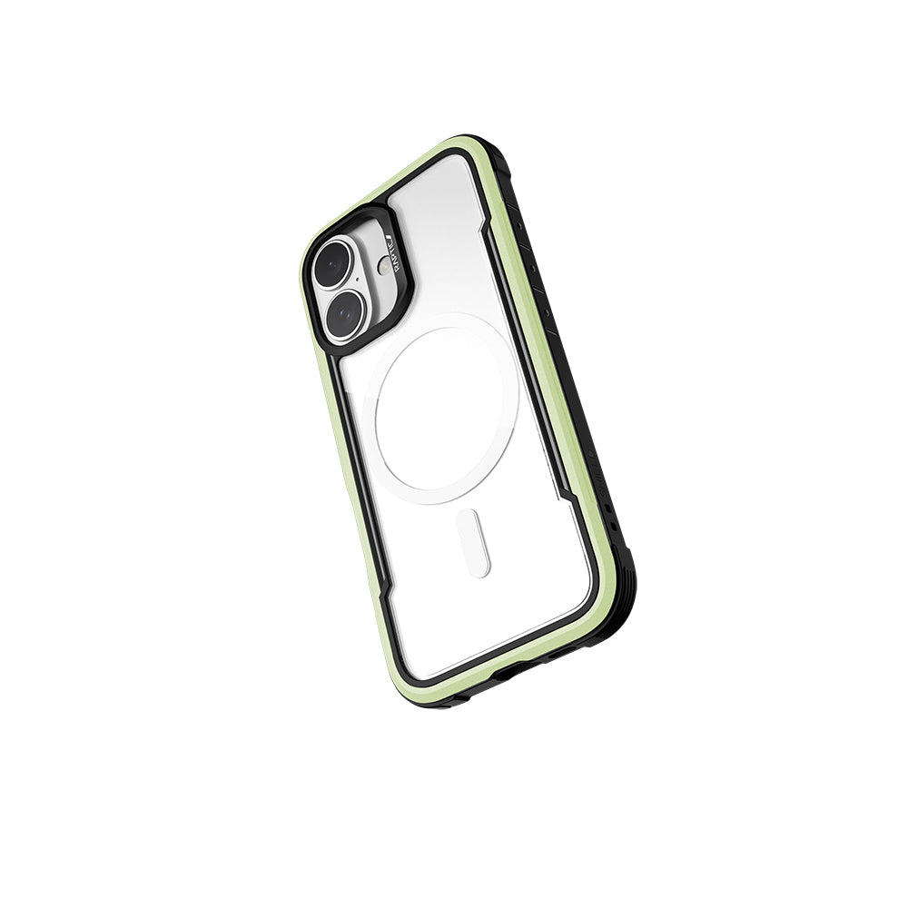 Apple iPhone 16 Kılıf M-safe Şarj Özellikli Airbagli Raptic Shield Serisi Şeffaf Arka Yüzey Kapak Kahverengi