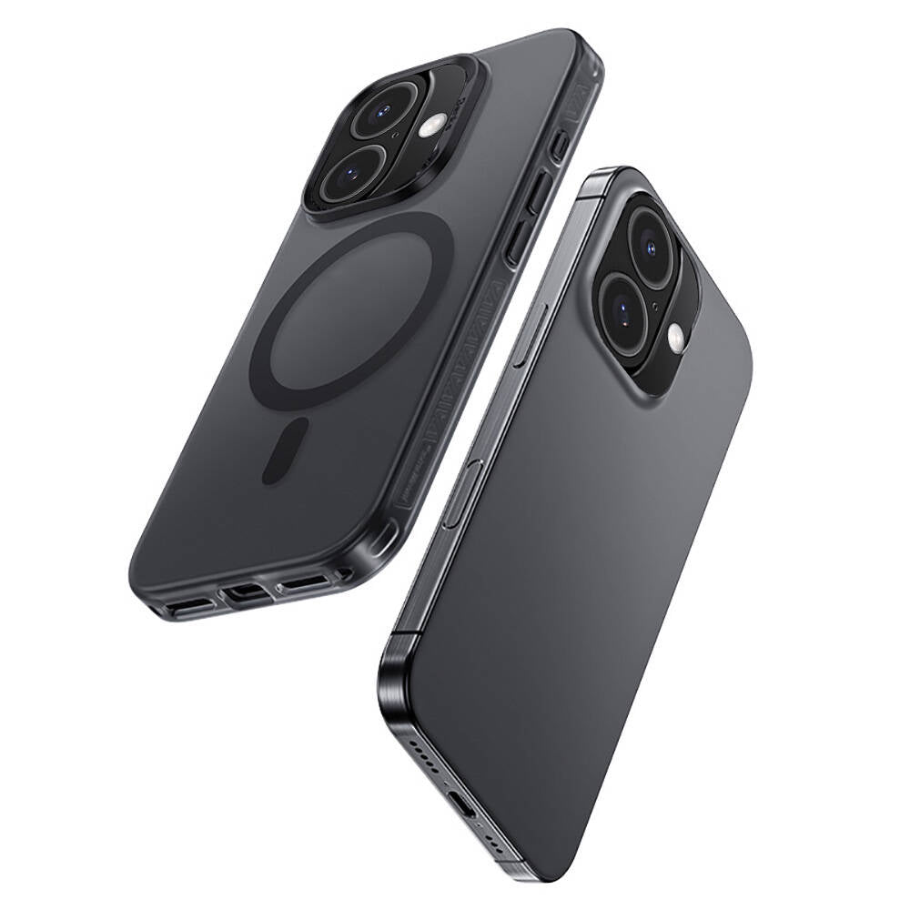 Apple iPhone 16 Kılıf Magsafe Şarj Özellikli Benks Lucid Armor Kapak Titanyum-Gri