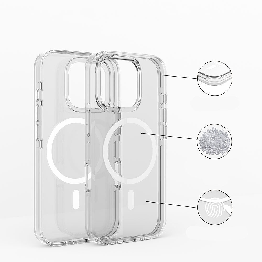 Apple iPhone 16 Kılıf M-safe Şarj Özellikli Kamera Korumalı Zore Kripto Kapak Şeffaf