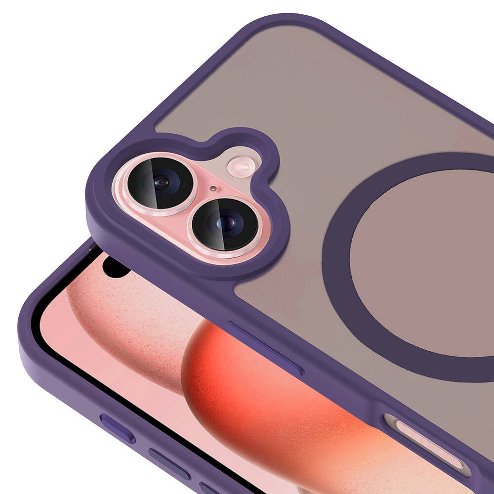 Apple iPhone 16 Kılıf M-safe Şarj Özellikli Mat Arka Yüzey Zore Sio Kapak Gri