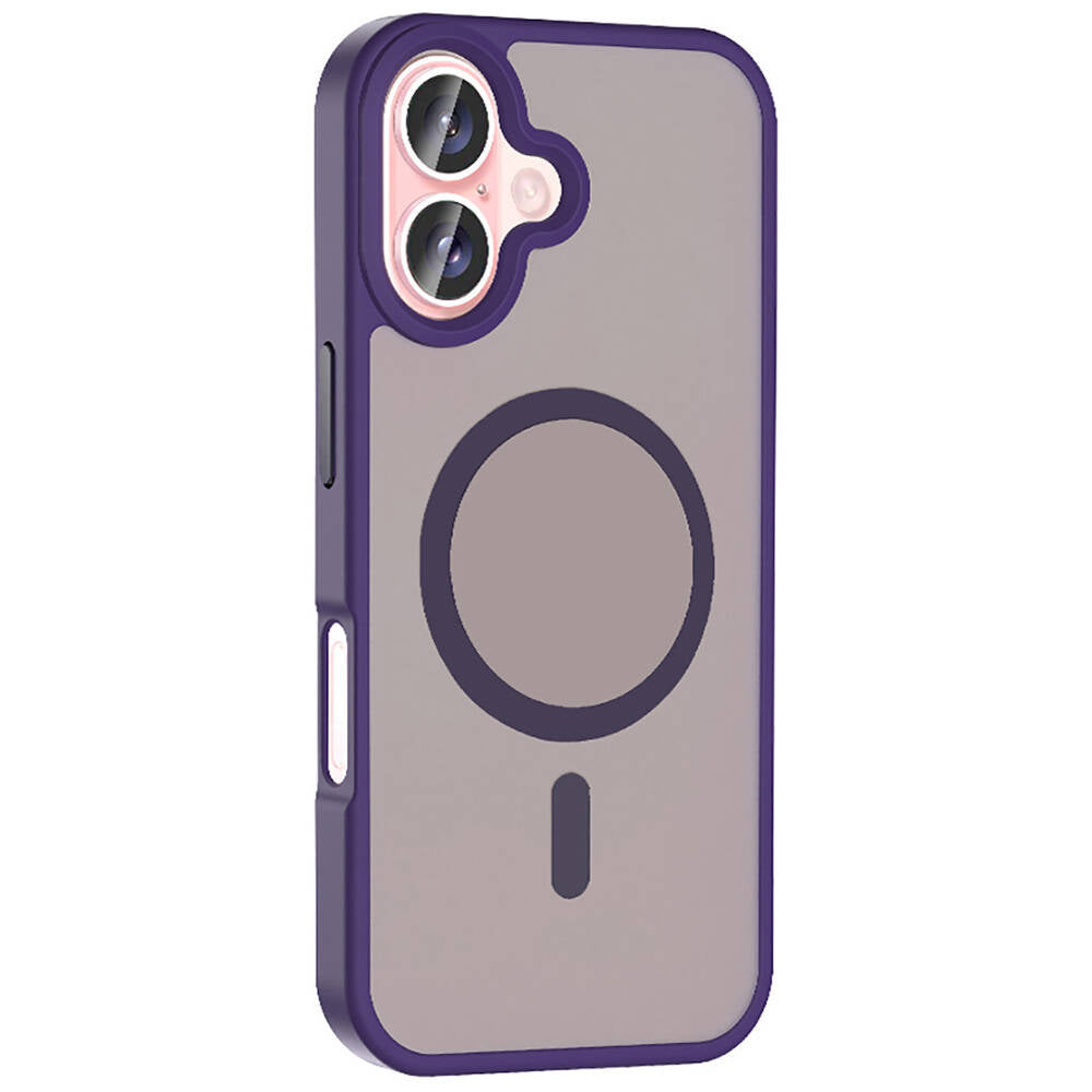 Apple iPhone 16 Kılıf M-safe Şarj Özellikli Mat Arka Yüzey Zore Sio Kapak Gri