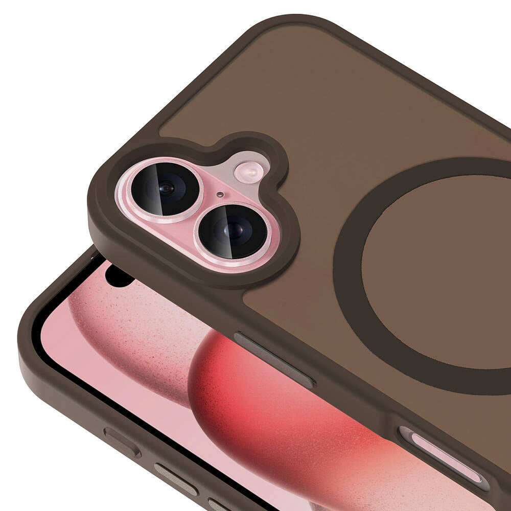 Apple iPhone 16 Kılıf M-safe Şarj Özellikli Mat Arka Yüzey Zore Sio Kapak Gri