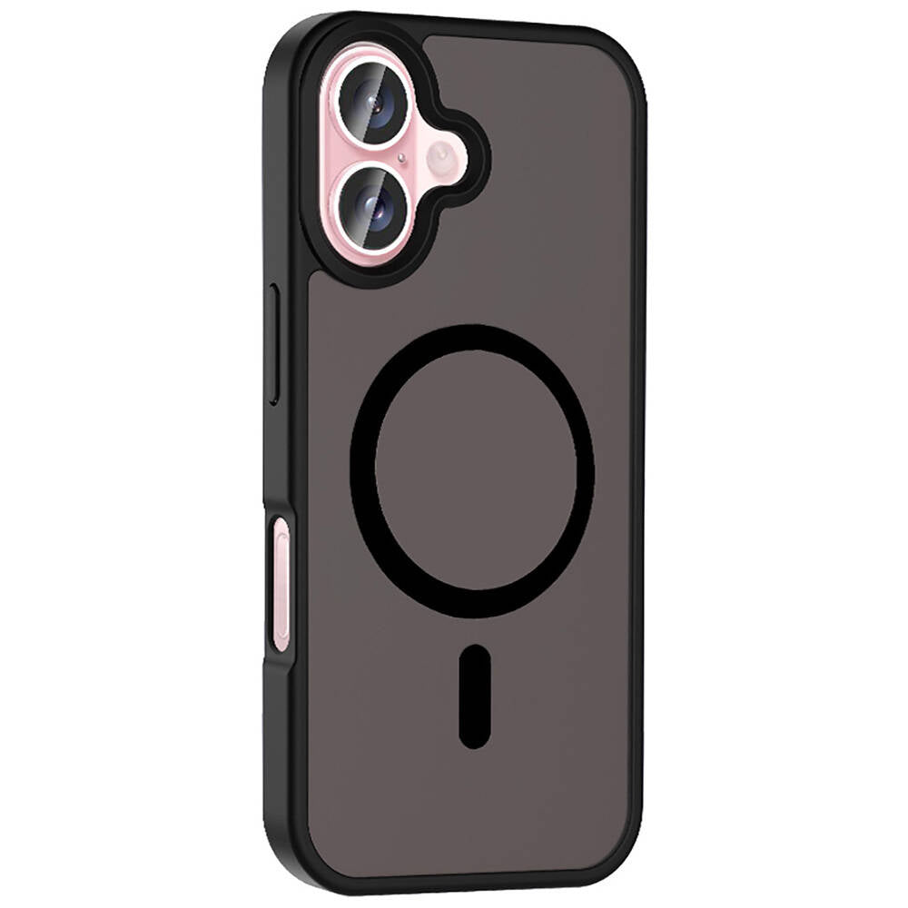 Apple iPhone 16 Kılıf M-safe Şarj Özellikli Mat Arka Yüzey Zore Sio Kapak Gri