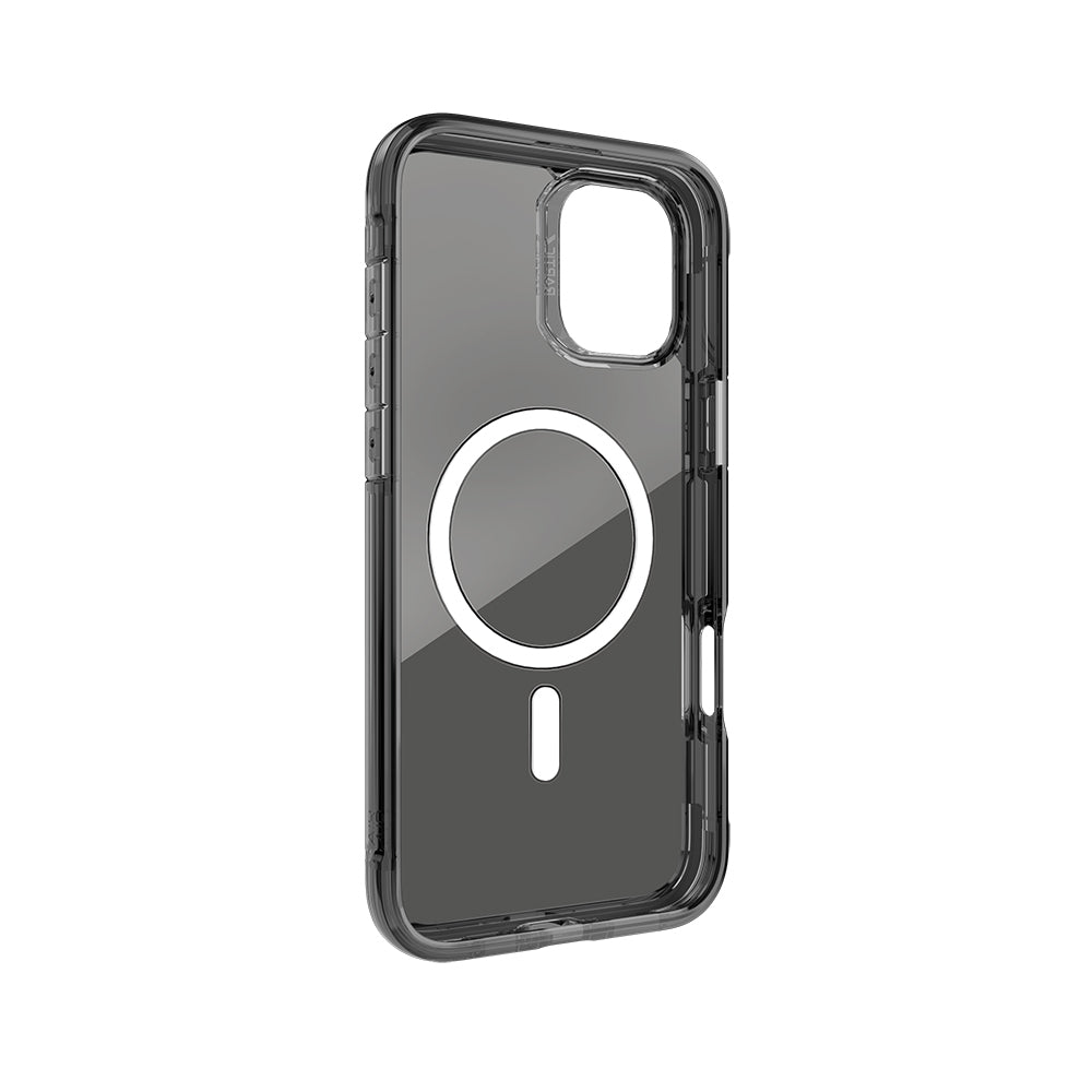 Apple iPhone 16 Kılıf Magsafe Şarj Özellikli Raptic Air Serisi Airbag Tasarımlı Metal Köşelikli Şeffaf Kapak Gümüş