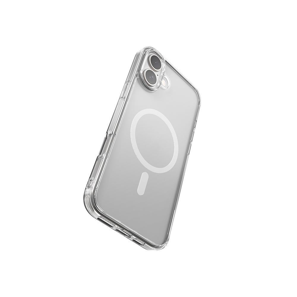 Apple iPhone 16 Kılıf Magsafe Şarj Özellikli Raptic Crystal MagSafe Serisi Şeffaf Kapak Şeffaf