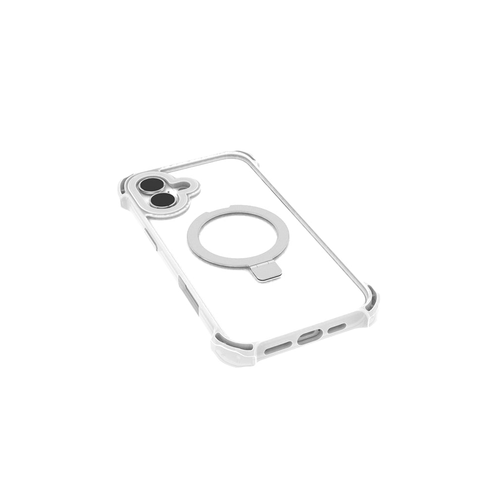 Apple iPhone 16 Kılıf Magsafe Şarj Özellikli Raptic Dual Serisi Şeffaf Standlı Kapak Siyah