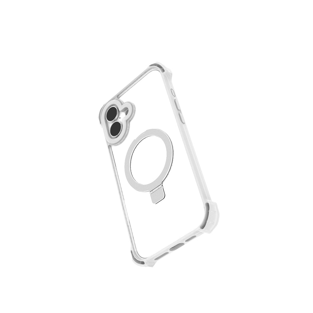 Apple iPhone 16 Kılıf Magsafe Şarj Özellikli Raptic Dual Serisi Şeffaf Standlı Kapak Siyah