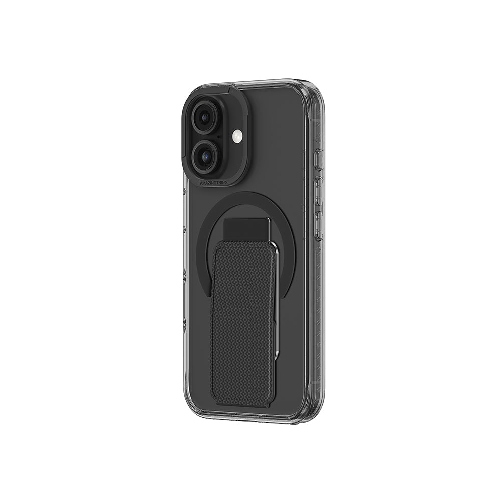 Apple iPhone 16 Kılıf Magsafe Şarj Özellikli Standlı Amazingthing Titan Pro Plus Kapak Siyah