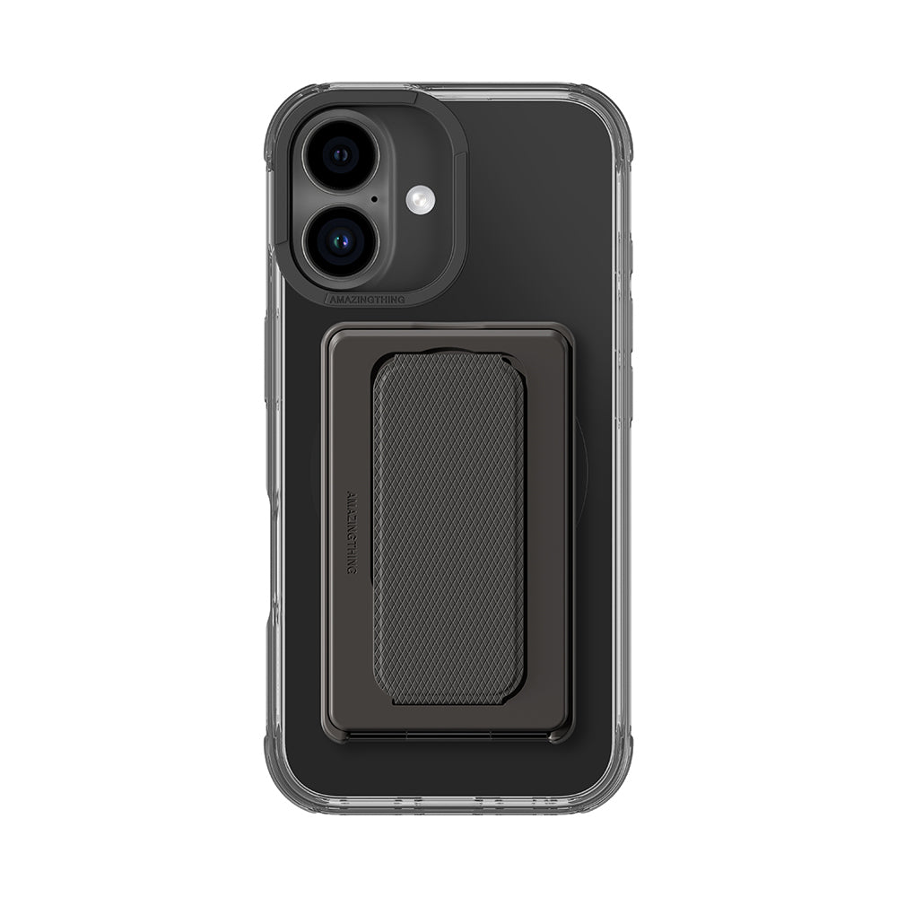 Apple iPhone 16 Kılıf Magsafe Şarj Özellikli Standlı Set Amazingthing Omni Adventure Serisi Kapak Siyah