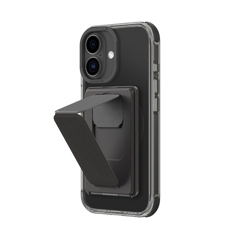 Apple iPhone 16 Kılıf Magsafe Şarj Özellikli Standlı Set Amazingthing Omni Adventure Serisi Kapak Siyah