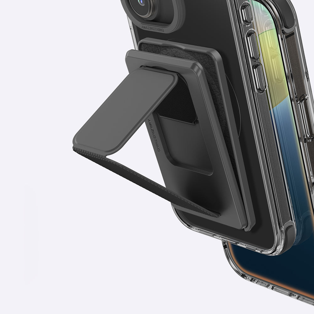 Apple iPhone 16 Kılıf Magsafe Şarj Özellikli Standlı Set Amazingthing Omni Adventure Serisi Kapak Siyah