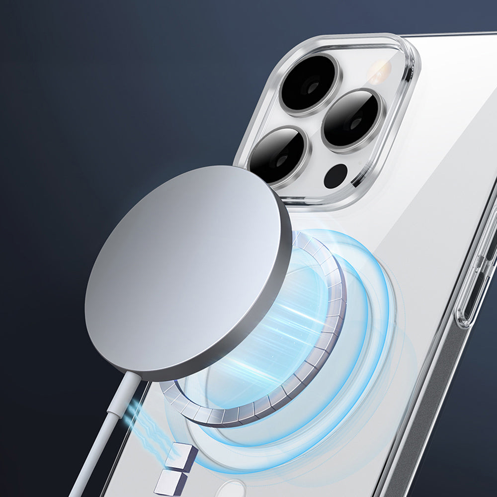 Apple iPhone 16 Kılıf Magsafe Şarj Özellikli Wiwu YXK-207 Invisible Pro Sert PC Kapak Şeffaf