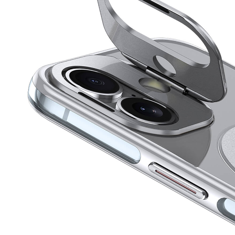 Apple iPhone 16 Kılıf Magsafe Şarj Özellikli Wlons Standlı Efsane Kapak Mavi