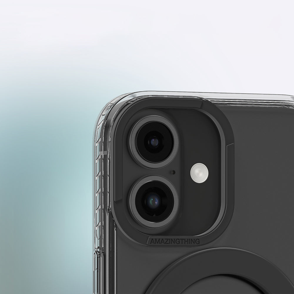 Apple iPhone 16 Kılıf Magsafe Şarj Özellikli Yüzük Standlı Amazingthing Titan Pro Serisi Kapak Pembe