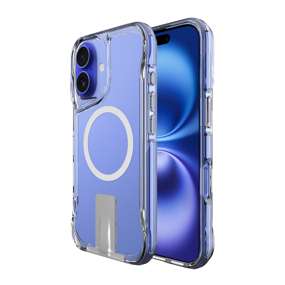 Apple iPhone 16 Kılıf M-safe Şarj Özellikli Zore T-Max Standlı Kapak Şeffaf