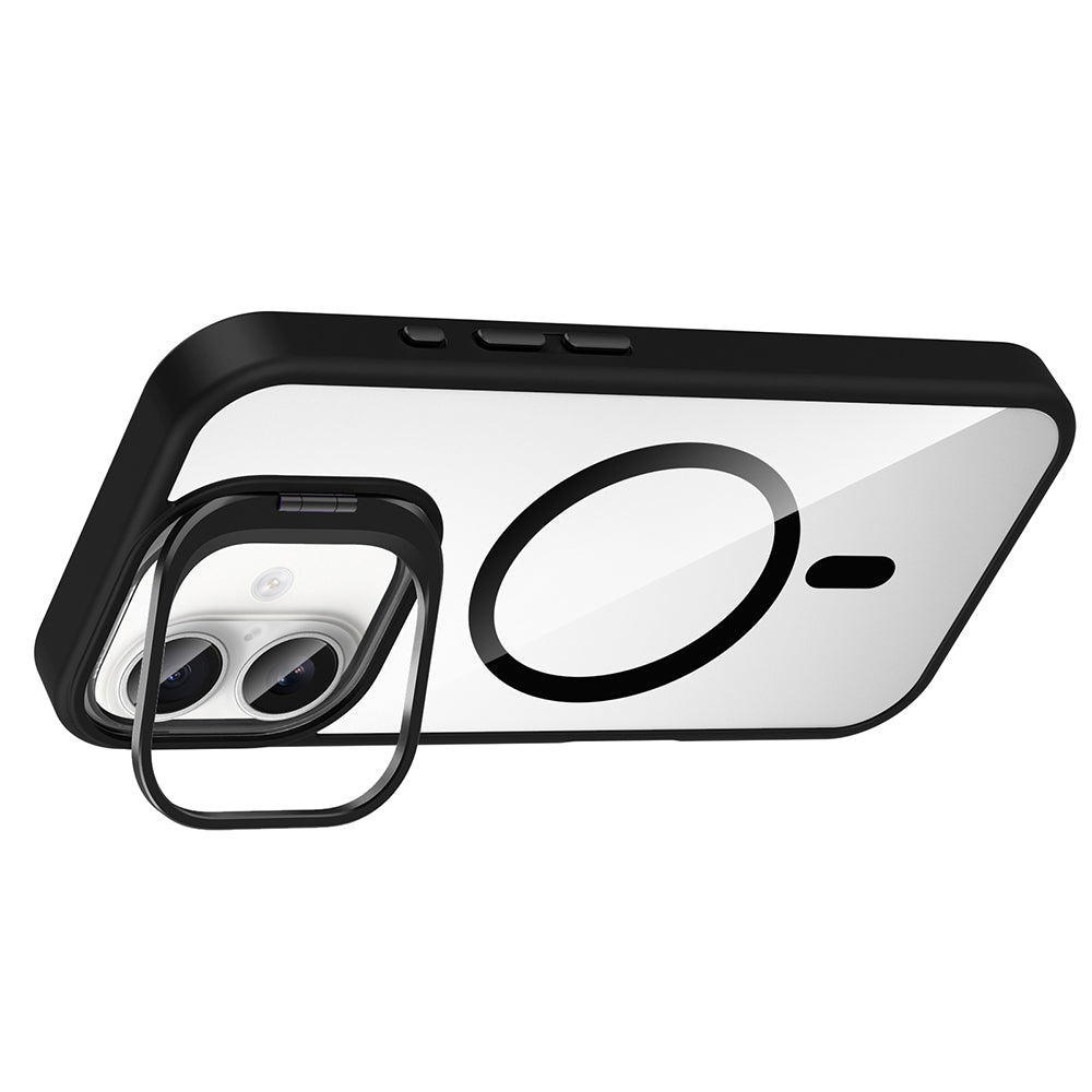 Apple iPhone 16 Kılıf Standlı ve Kamera Lens Hediyeli M-Safe Şarj Özellikli Zore Etro Kapak Desert Titanyum