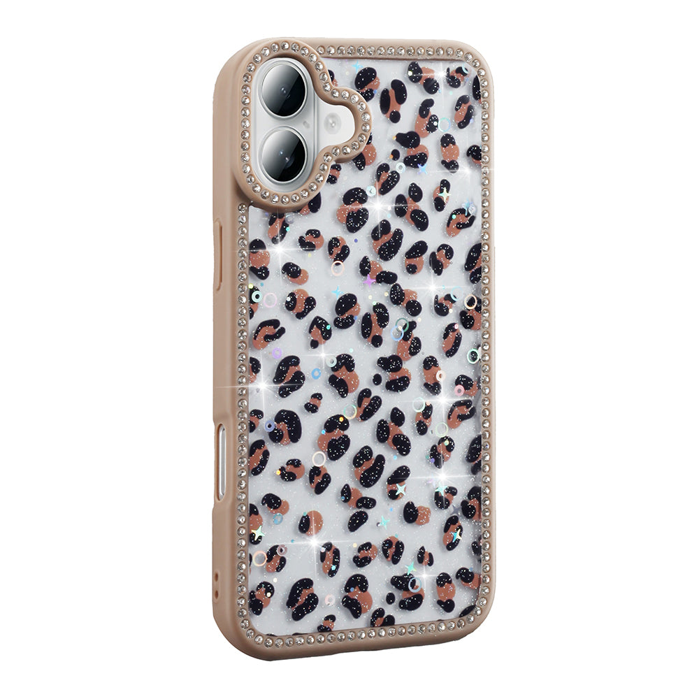 Apple iPhone 16 Kılıf Taşlı ve Simli Tasarım Zore Azra Kapak Siyah