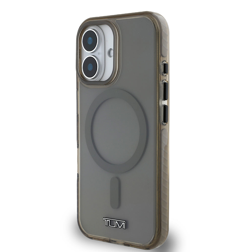 Apple iPhone 16 Kılıf TUMI Orjinal Lisanslı Magsafe Şarj Özellikli Airbagli Transparan Kapak Siyah