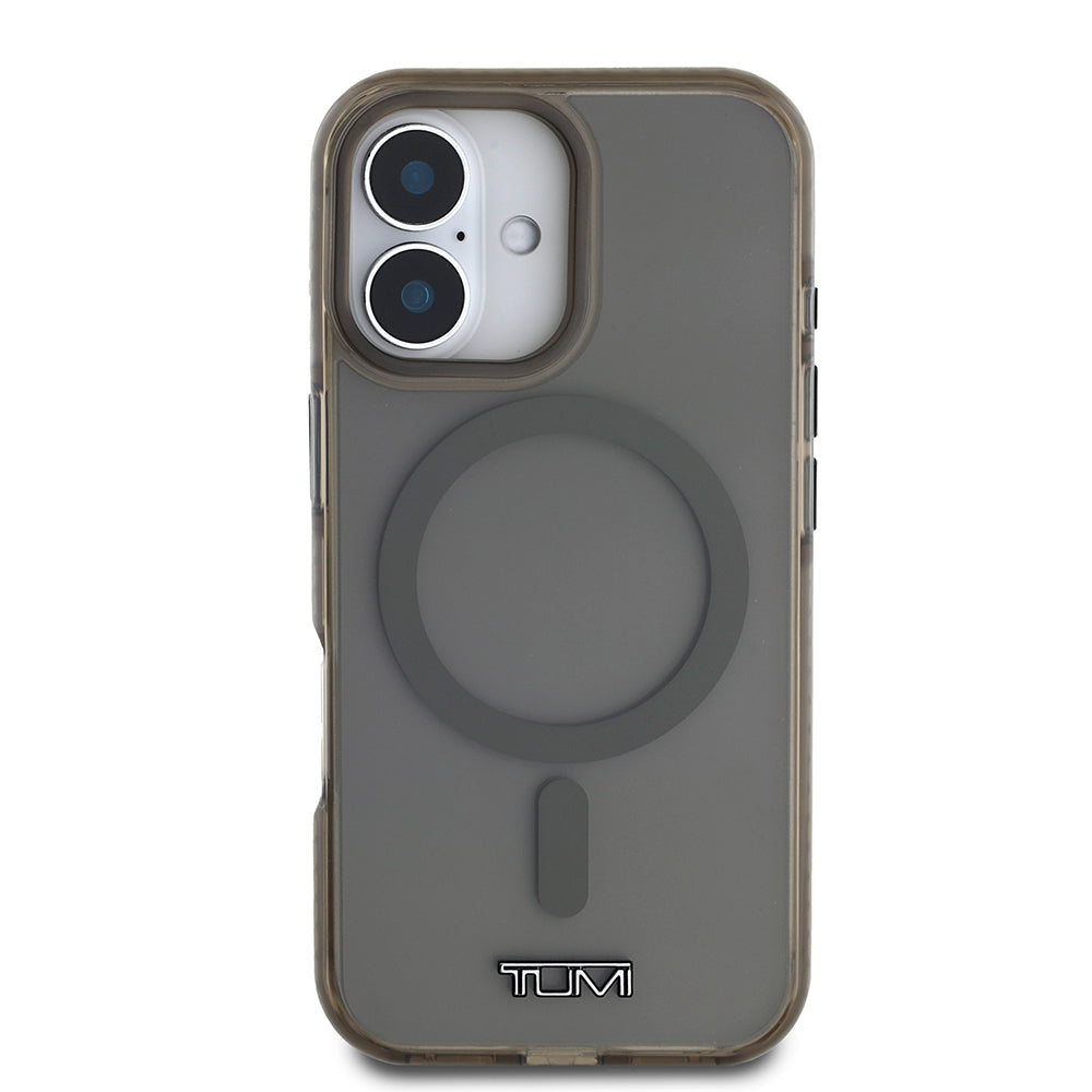 Apple iPhone 16 Kılıf TUMI Orjinal Lisanslı Magsafe Şarj Özellikli Airbagli Transparan Kapak Siyah