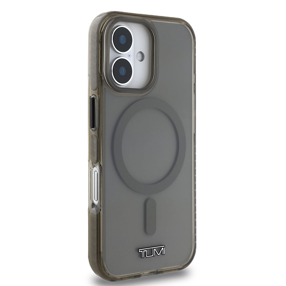 Apple iPhone 16 Kılıf TUMI Orjinal Lisanslı Magsafe Şarj Özellikli Airbagli Transparan Kapak Siyah