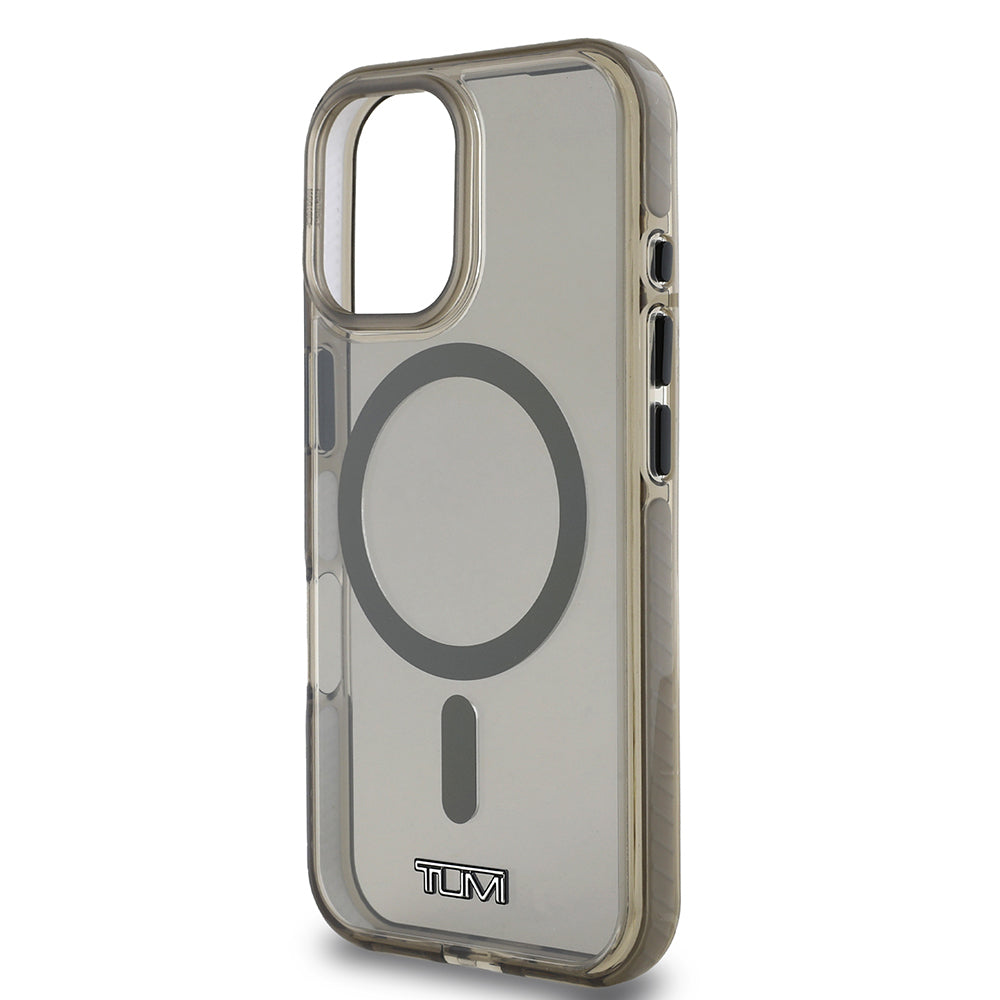 Apple iPhone 16 Kılıf TUMI Orjinal Lisanslı Magsafe Şarj Özellikli Airbagli Transparan Kapak Siyah