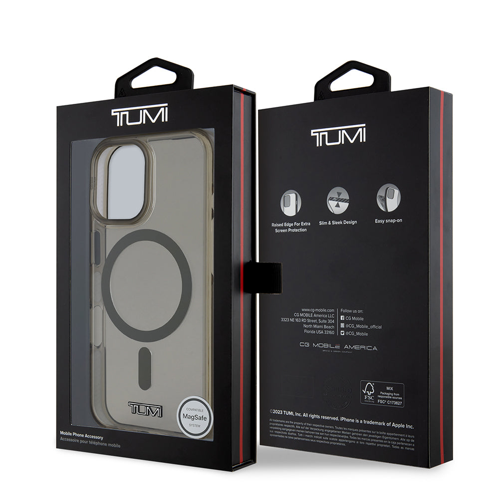 Apple iPhone 16 Kılıf TUMI Orjinal Lisanslı Magsafe Şarj Özellikli Airbagli Transparan Kapak Siyah