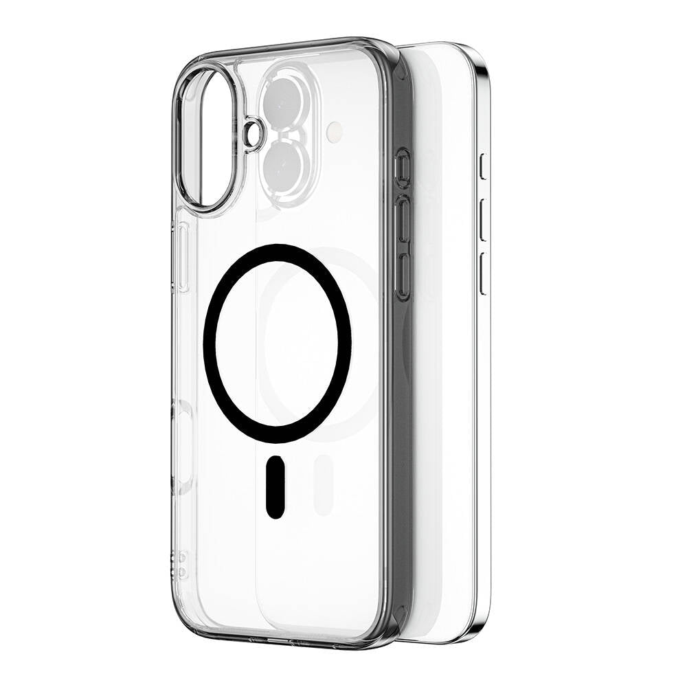 Apple iPhone 16 Kılıf Wiwu MCC-101 iShield Pro Serisi Magsafe Şarj Özellikli Crystal Sert PC Kapak Siyah